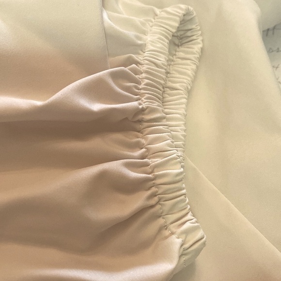 L T D Lace Up Front Slight Puff Short Sleeves Mini Dress. Cream (Stone)  Sz 8 - Picture 6 of 11